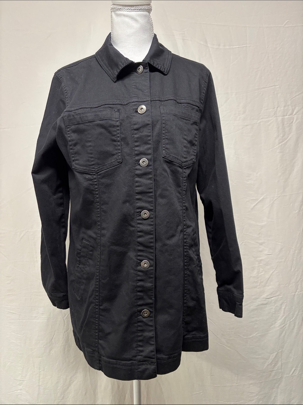 Habitat Black Longline Button-Front Utility Jacket
